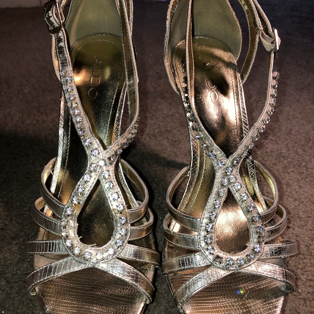 Aldo Gold Rhinestone Pumps